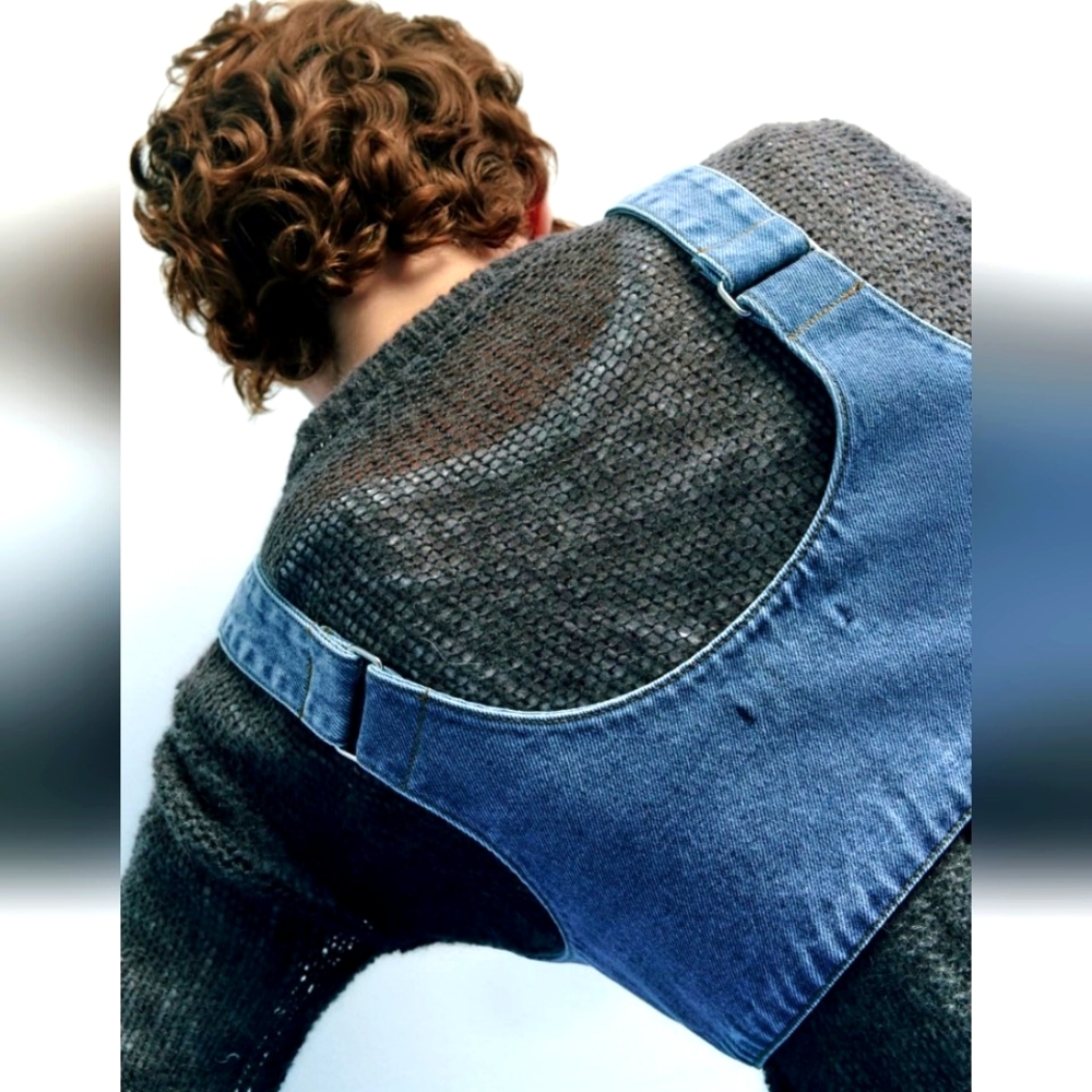 NWT zara buckled denim top - Picture 4 of 13